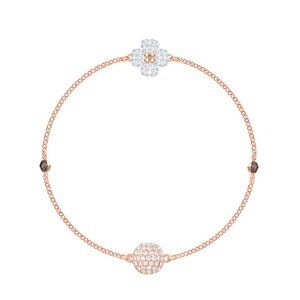 Swarovski black and white double-sided four-leaf clover bracelet